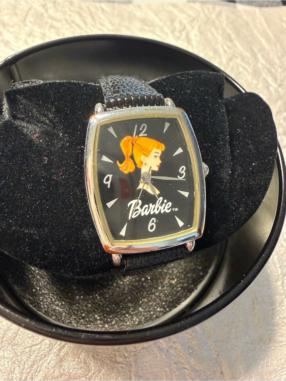 Avon Barbie 2002 Black Watch with Retro Barbie Tin